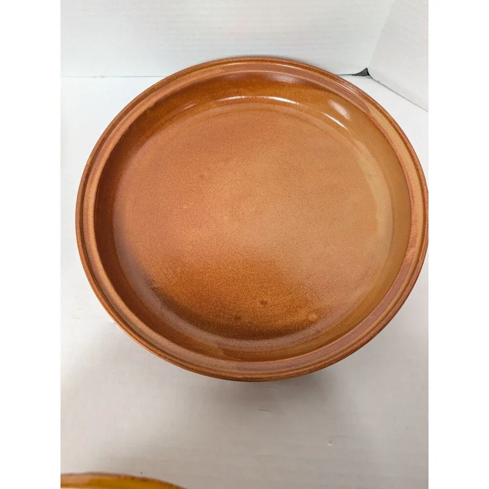 2 Vintage Ceramic Lidded Apple Pie Keepers/ Serving Dish 12.5